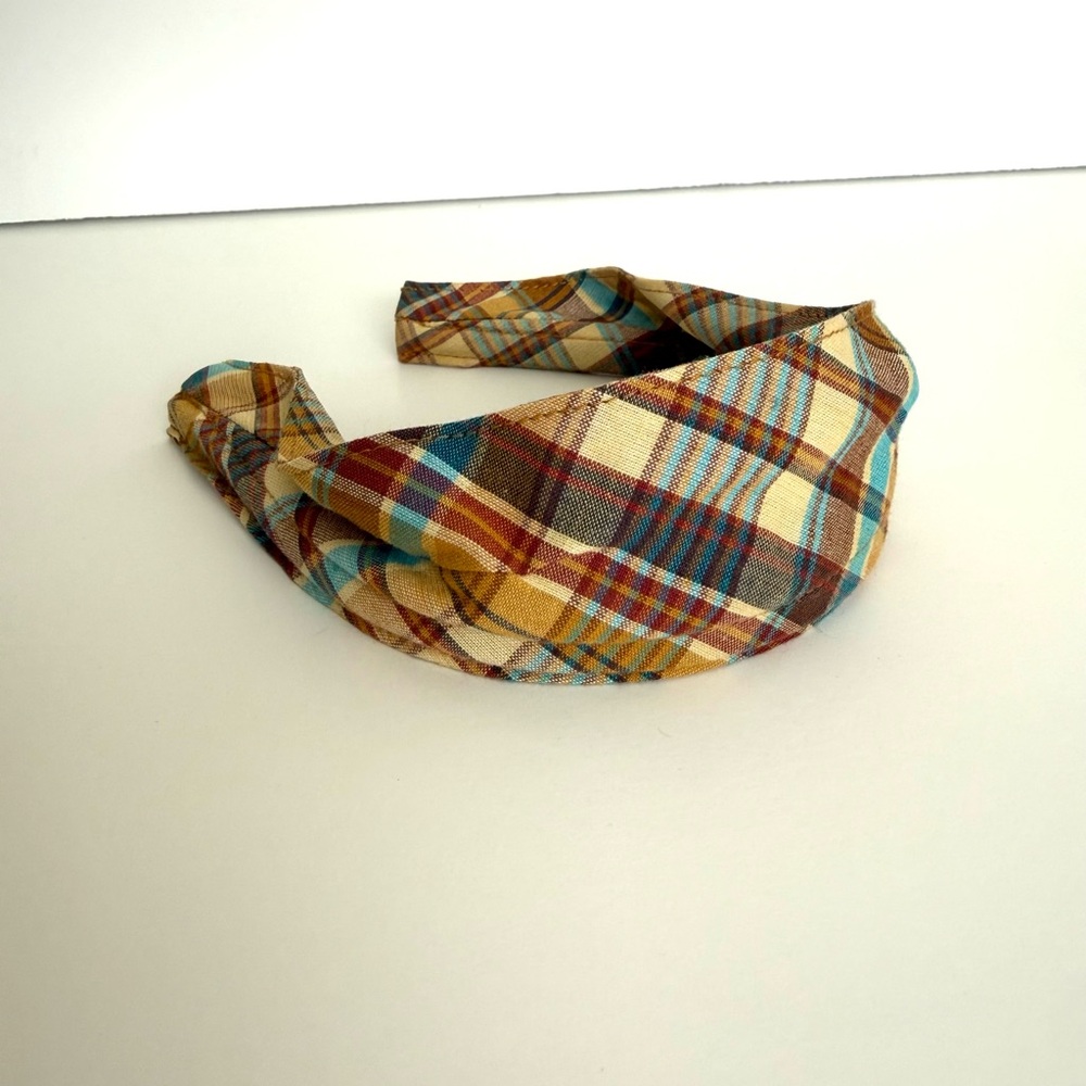 J.crew Plaid Headband with Multicolor Design